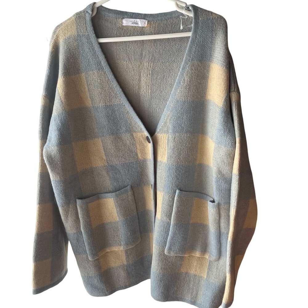 Talulah Blue Plaid Sweater